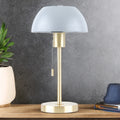 Bella Brass Table Lamp C/W Grey Dome Shade
