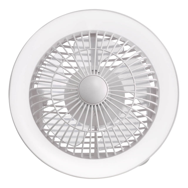 Turbo Rechargeable Desk Fan With Lamp White LED