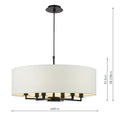 Tyler 6 Light Shadelier Chrome and White with Shade