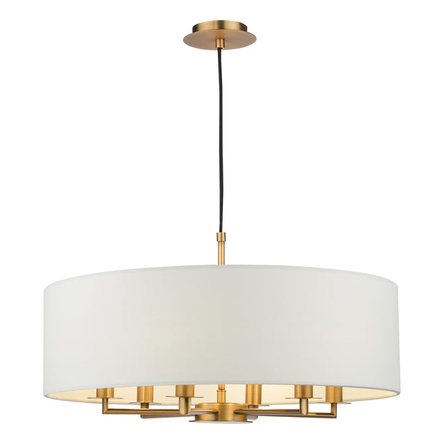 Tyler 6 Light Shadelier Antique Bronze and White with Shade