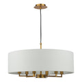 Tyler 6 Light Shadelier Antique Bronze and White with Shade