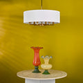 Tyler 6 Light Shadelier Antique Bronze and White with Shade