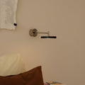 Asteria Long wall lamp, steel, black, hardwired - lifestyle