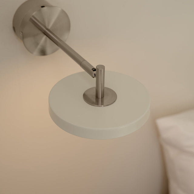 Asteria Short wall lamp, steel, nuance mist - lifestyle