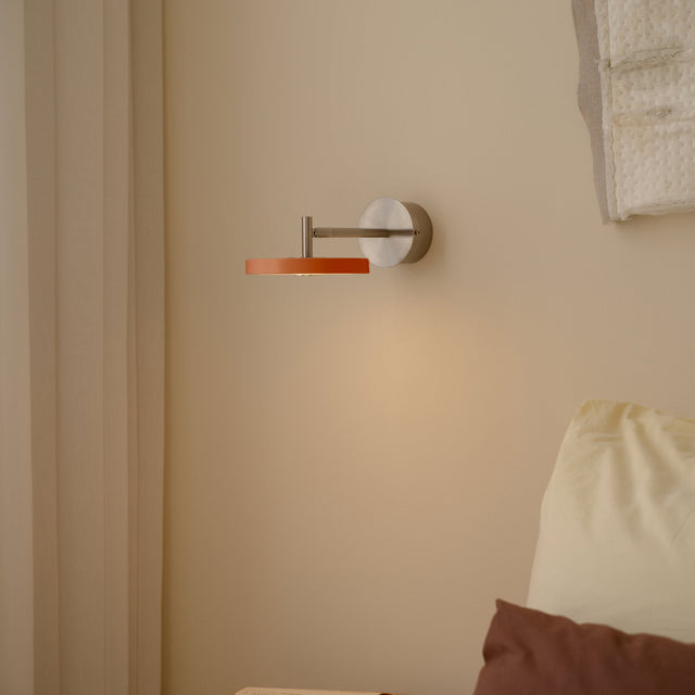Asteria Short wall lamp, steel, nuance orange, hardwired - lifestyle