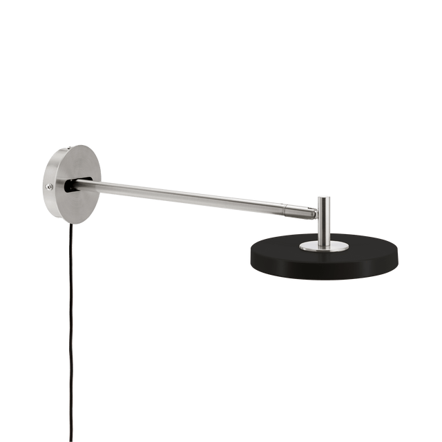Asteria Long wall lamp, steel, black