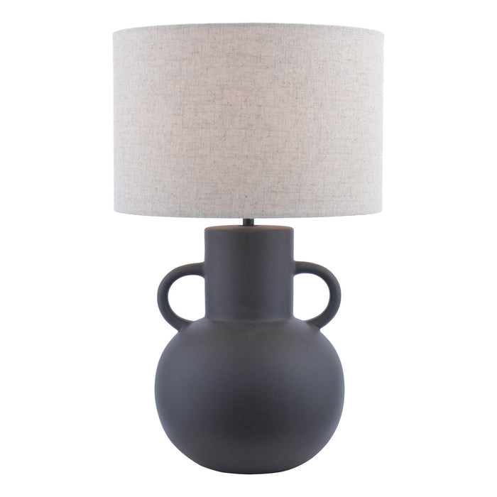 Urn Ceramic Table Lamp Black With Shade