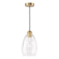 Valora Pendant Antique Bronze and Ribbed Glass