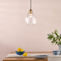 Valora Pendant Antique Bronze and Ribbed Glass
