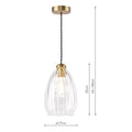 Valora Pendant Antique Bronze and Ribbed Glass
