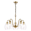 Valora 5 Light Pendant Antique Bronze and Ribbed Glass