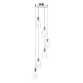 Valora 6 Light Cluster Pendant Polished Nickel and Ribbed Glass
