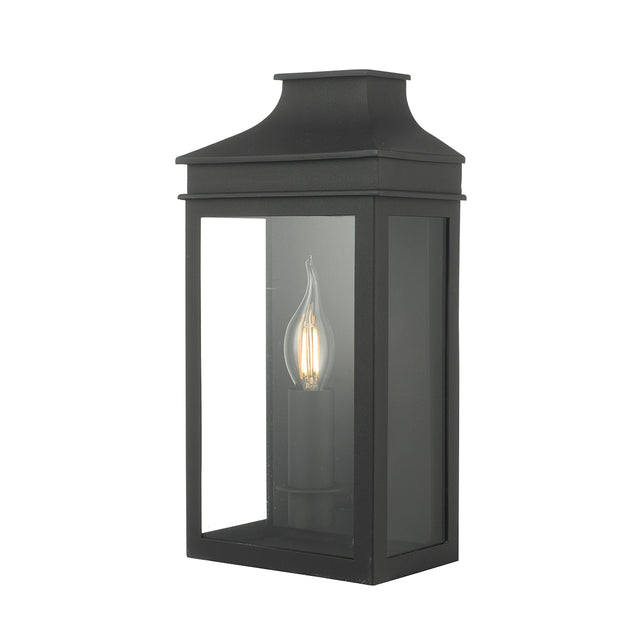 Vapour Coach Lantern Outdoor Wall Light Matt Black IP44