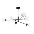 Vignette 6 Light Pendant Matt Black and Ribbed Glass