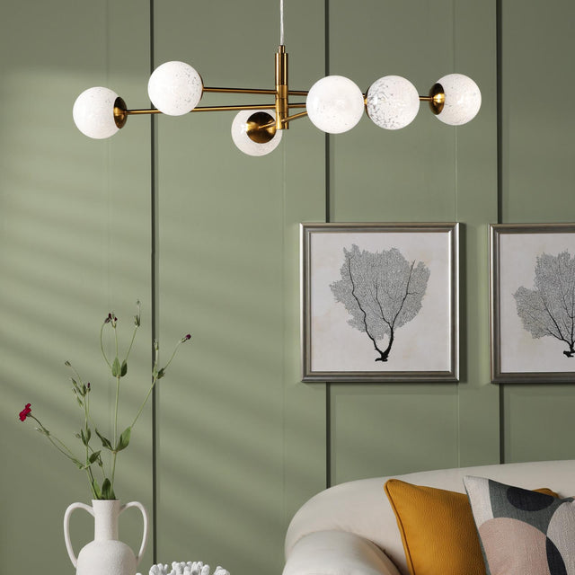 Vignette 6 Light Pendant Aged Brass
