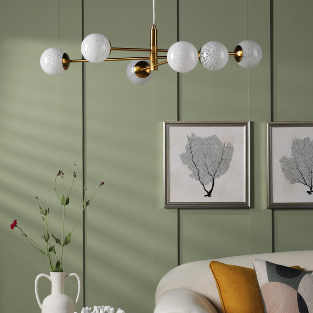 Vignette 6 Light Pendant Aged Brass