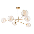 Vignette 6Lt Pendant Aged Brass Complete With Twisted Ball Gls Amber 150Mm