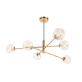 Vignette 6Lt Pendant Aged Brass Complete With Organic Ball Gls Amber