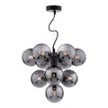 Vine 10 Light Pendant Matt Black and Smoked Glass