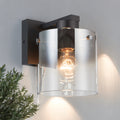 1L Black Vintage Glass Wall Light