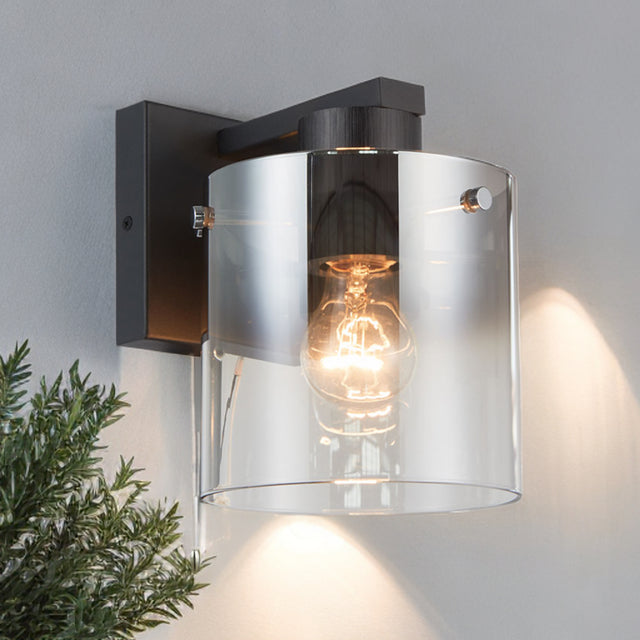 1L Black Vintage Glass Wall Light