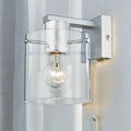 1L Aluminum & Clear Vintage Glass Wall Light