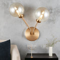 Matt Brass Finish W/ Amber Glass Wall Light