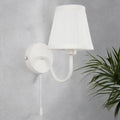 Cream W/ Off White Pleat Shade Wall Light