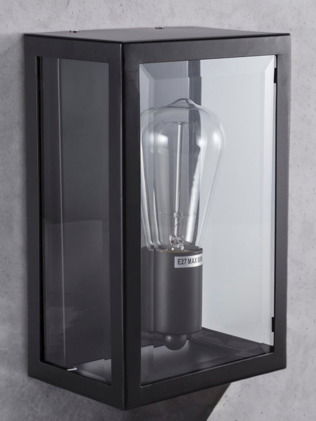 Black Ardfield Clear Glass Panelled Wall Light