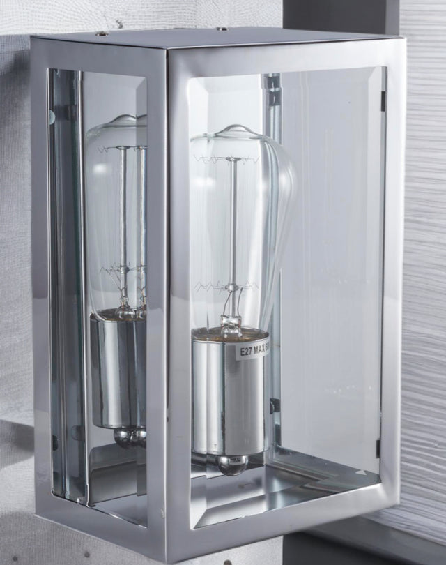 Polished Chrome Ardfield Clear Glass Panelled Wall Light