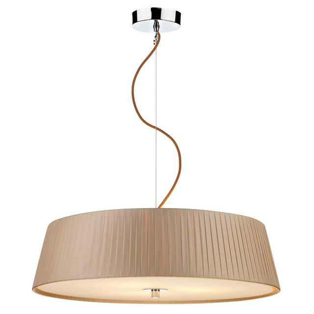 Wheel 3 Light Pendant Taupe Frosted Glass