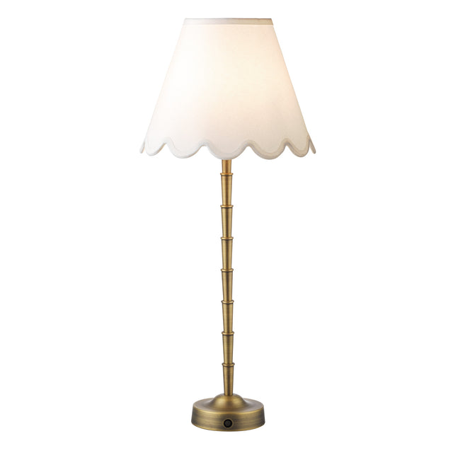 Wyman Rechargeable Table Lamp Matt Antique Brass Base Only LED