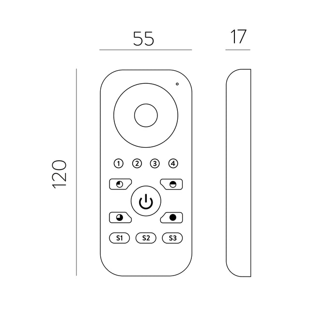 RF/WIFI LED DIMMER REMOTE CONTROL