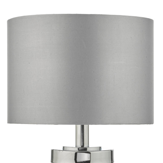 Yalena Small Table Lamp Polished Chrome & Glass With Shade
