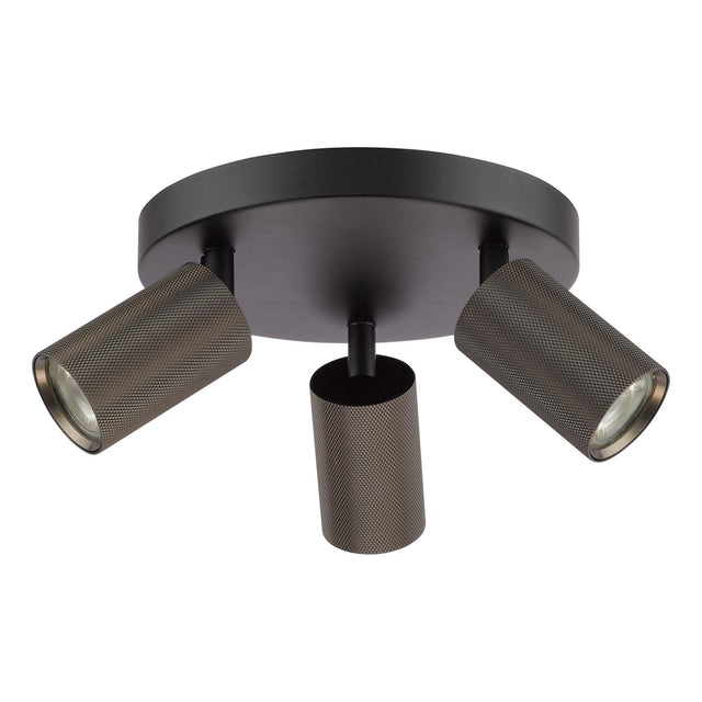 Yamis 3 Light Plate Spotlight Satin Bronze and Matt Black