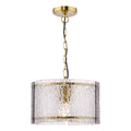 Yeva Pendant Natural Brass and Smoked Glass