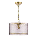 Yeva Pendant Natural Brass and Smoked Glass