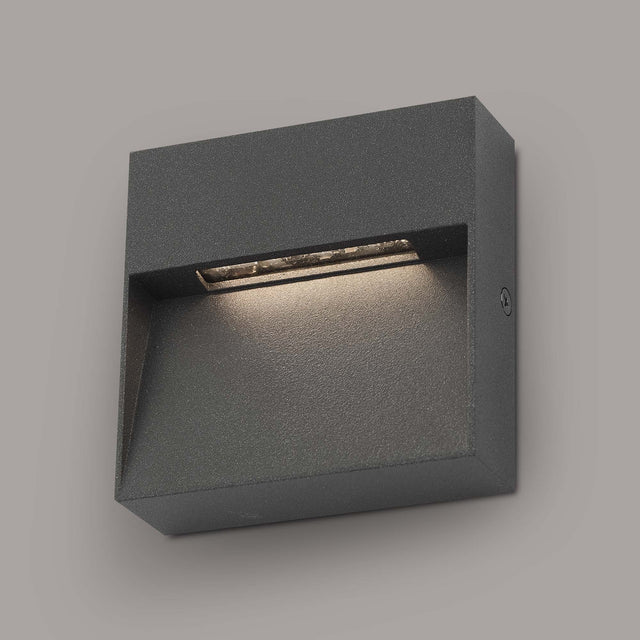 Yukon Outdoor Wall Light Square Eyelid Anthracite IP65 LED