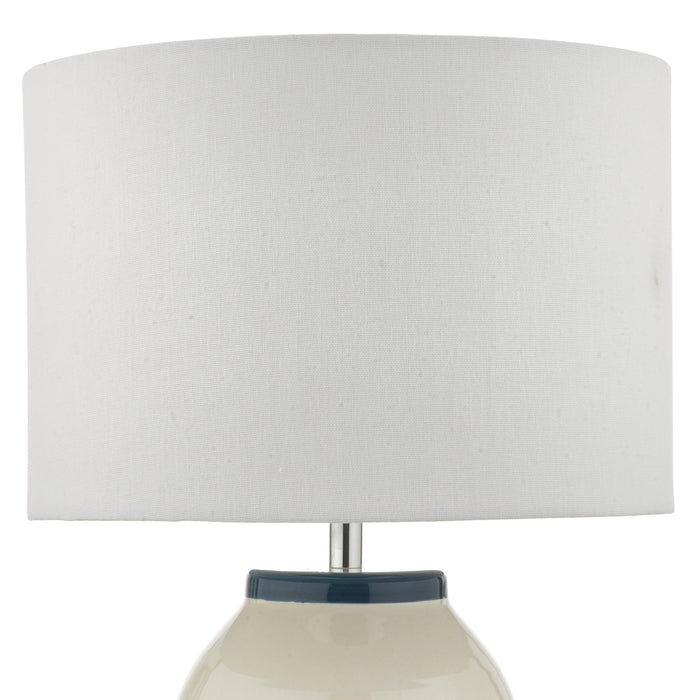 Zabe Table Lamp White & Blue With Shade