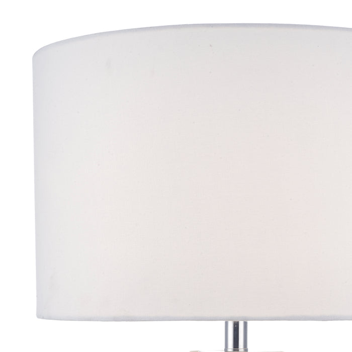 Zachary Round Table Lamp White With Shade