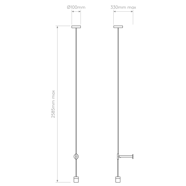 Pendant Suspension Kit 3 Knurled