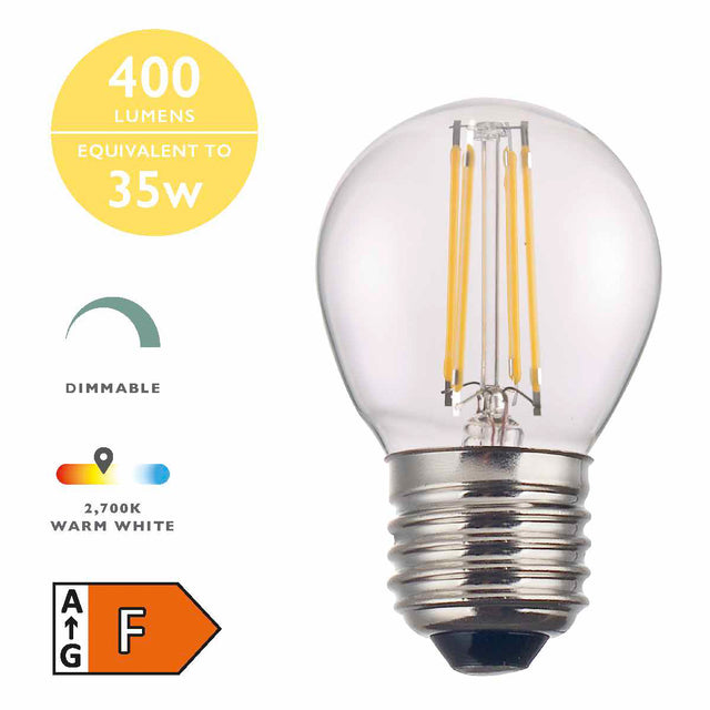 E27 LED DIMM GB 4W 400LM CLEAR