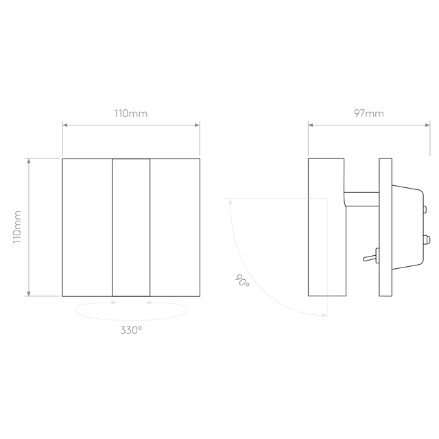 Enna Square Switched LED
