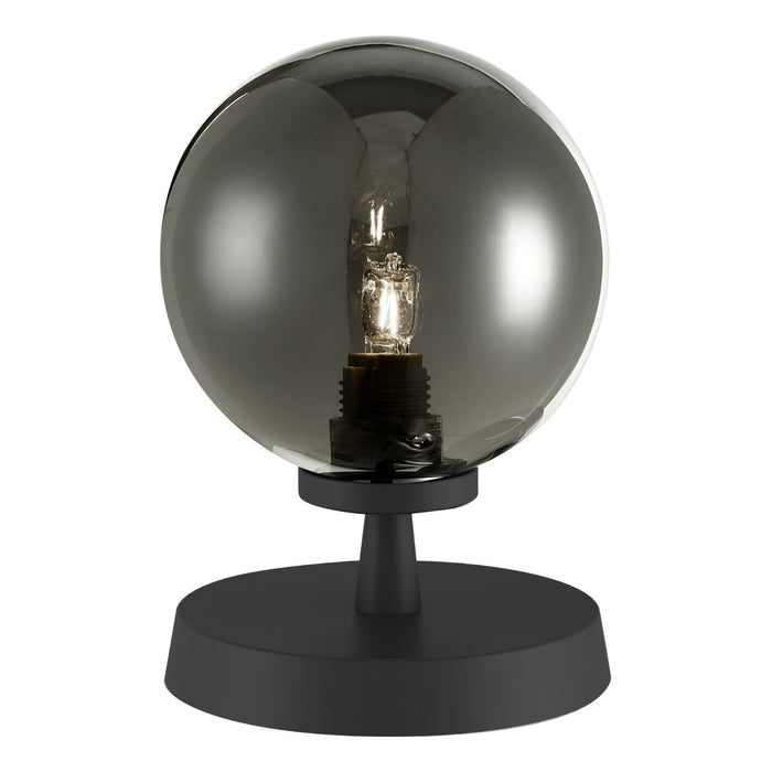 Esben Touch Table Lamp Matt Black With Smoked Glass