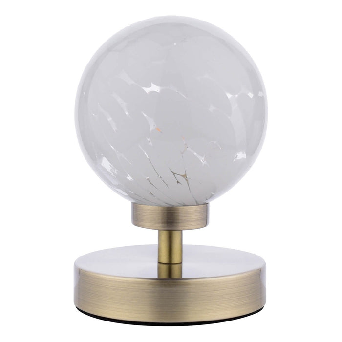 Esben Table Lamp Antique Brass & Confetti Glass