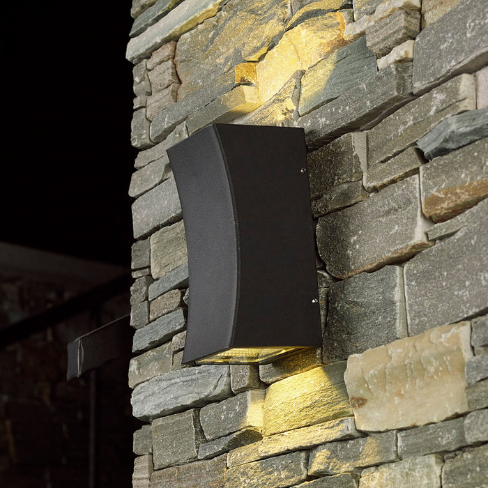 Exeter Outdoor 2 Light Wall Light Dark Grey IP44 LED