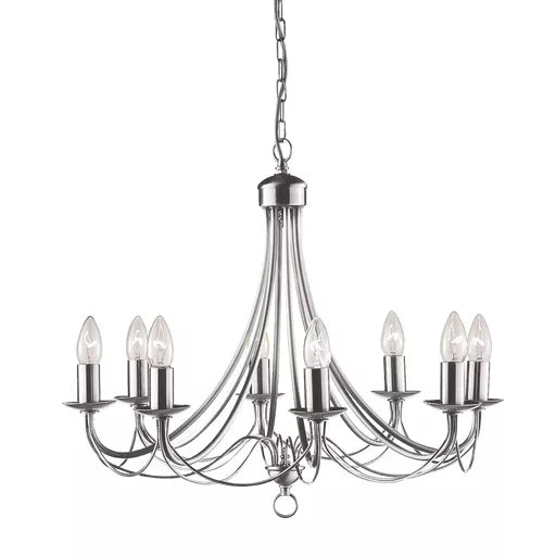 Orbit 8Lt Pendant, Satin Silver Metal