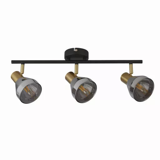 Westminster Spotlight  - Black, Satin Brass Metal & Smoked