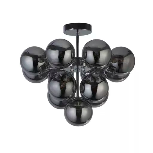 Oscar 3Lt Flush - Chrome Metal & Smoked Glass