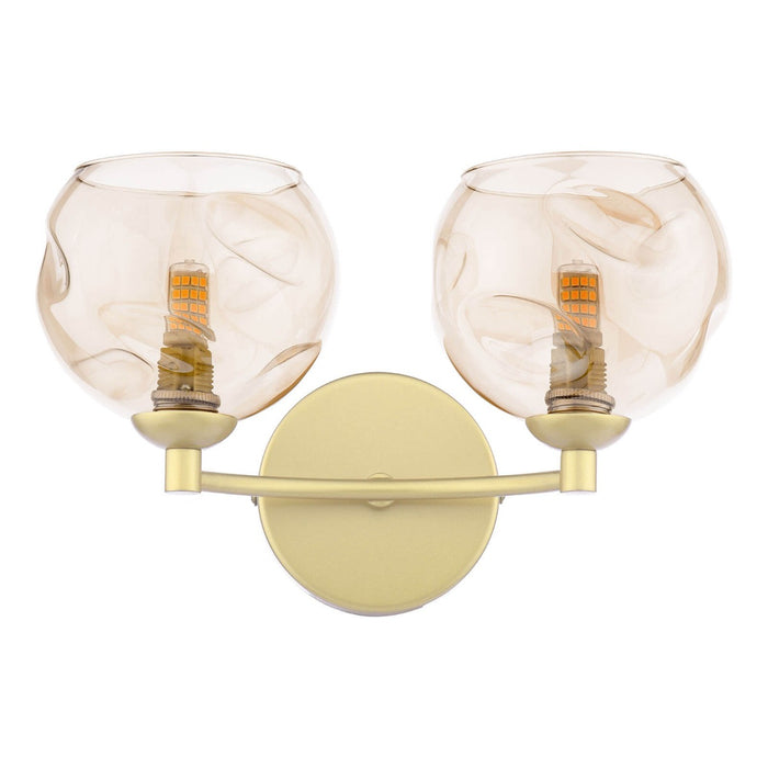Izzy 2 Light Wall Light Polished Gold & Champagne Dimpled Glass